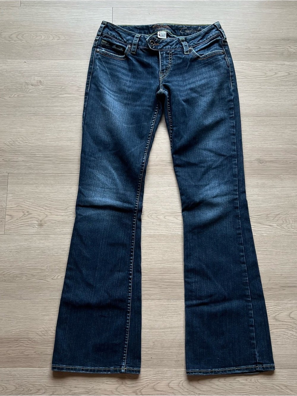 Silver Y2K Low Rise Flare Jeans
